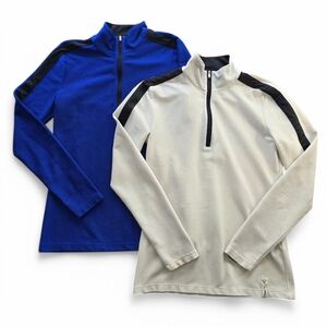 Vintage Lauren Ralph Lauren Active Waffle Knit Quarter-zip Pullovers, Lot of 2 S